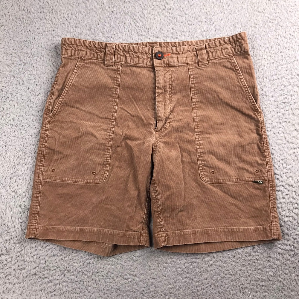 Howler Bros Cornerstone Corduroy Shorts Mens 34 Brown 7.5" Utility Stretch